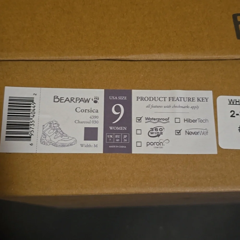 Nwt Women's Bearpaw Corsica Waterproof Hiking Boots Sz 9 - Picture 3 of 4
